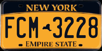 NY license plate FCM3228