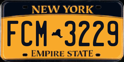 NY license plate FCM3229