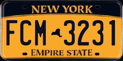 NY license plate FCM3231