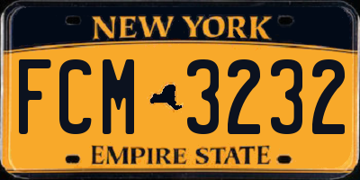 NY license plate FCM3232