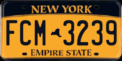 NY license plate FCM3239