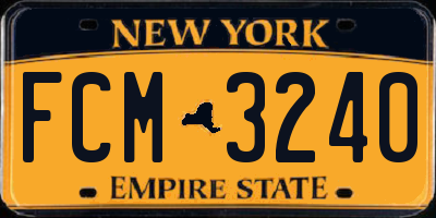 NY license plate FCM3240