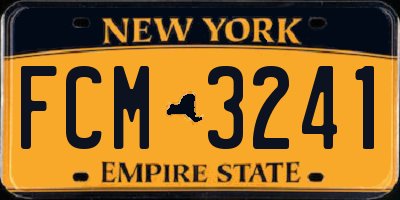 NY license plate FCM3241