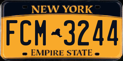 NY license plate FCM3244