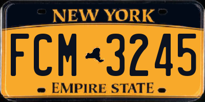 NY license plate FCM3245