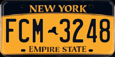 NY license plate FCM3248