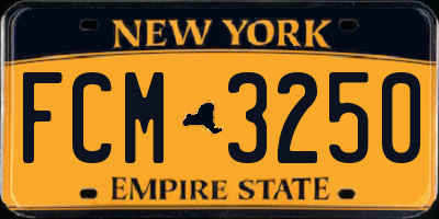 NY license plate FCM3250