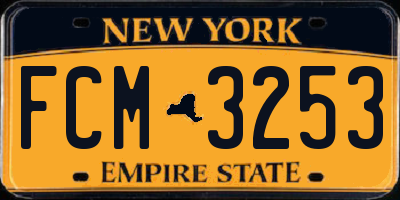 NY license plate FCM3253