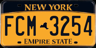 NY license plate FCM3254