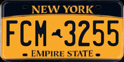 NY license plate FCM3255