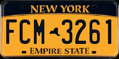 NY license plate FCM3261