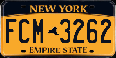 NY license plate FCM3262