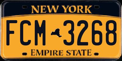 NY license plate FCM3268
