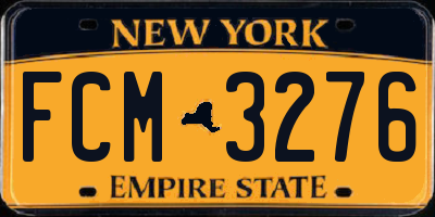 NY license plate FCM3276