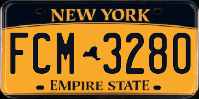 NY license plate FCM3280