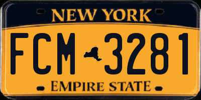 NY license plate FCM3281