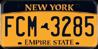 NY license plate FCM3285