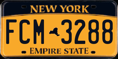 NY license plate FCM3288