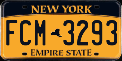 NY license plate FCM3293