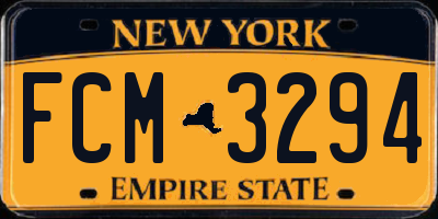 NY license plate FCM3294