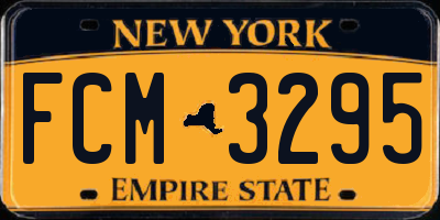 NY license plate FCM3295