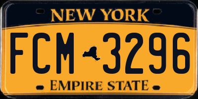 NY license plate FCM3296