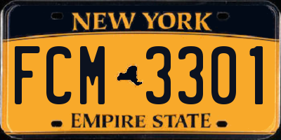 NY license plate FCM3301