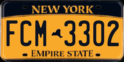 NY license plate FCM3302