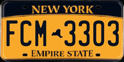 NY license plate FCM3303