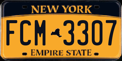 NY license plate FCM3307
