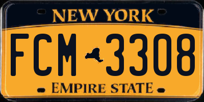NY license plate FCM3308