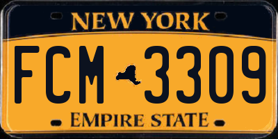NY license plate FCM3309