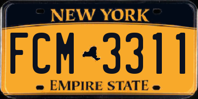 NY license plate FCM3311