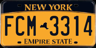 NY license plate FCM3314