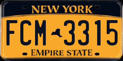 NY license plate FCM3315