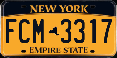 NY license plate FCM3317
