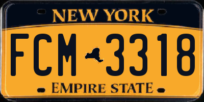 NY license plate FCM3318