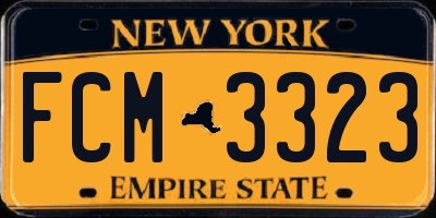 NY license plate FCM3323