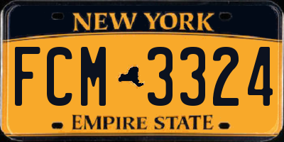 NY license plate FCM3324