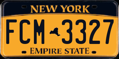 NY license plate FCM3327