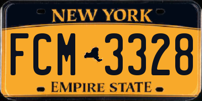 NY license plate FCM3328