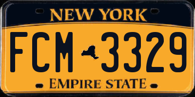 NY license plate FCM3329