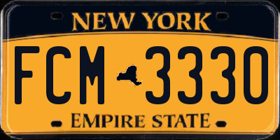 NY license plate FCM3330