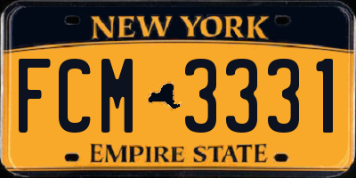 NY license plate FCM3331