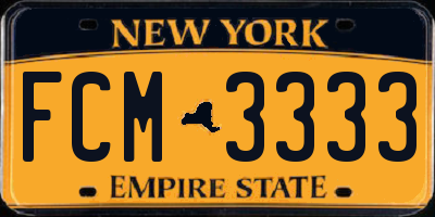 NY license plate FCM3333