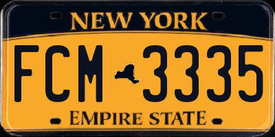 NY license plate FCM3335