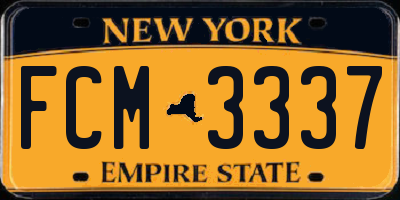 NY license plate FCM3337