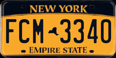 NY license plate FCM3340