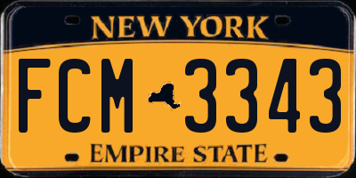 NY license plate FCM3343