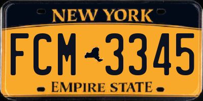 NY license plate FCM3345